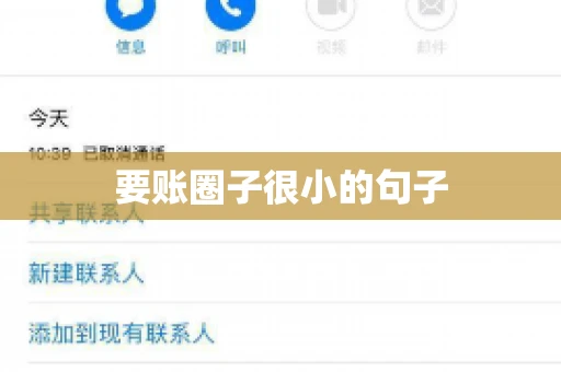要账圈子很小的句子
