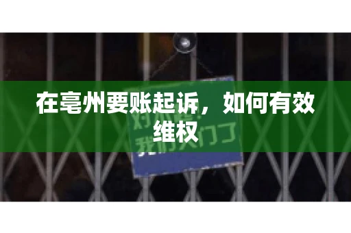 在亳州要账起诉,如何有效维权 在亳州要账起诉,如何有效维权